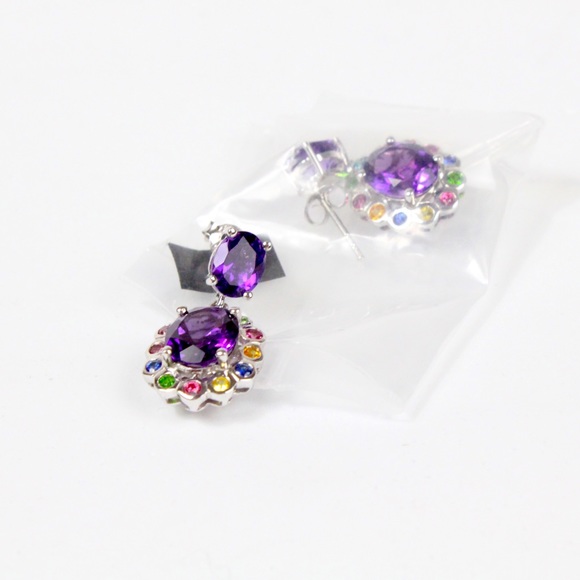 JTV Jewelry - New stunning amethyst dangle sterling earrings